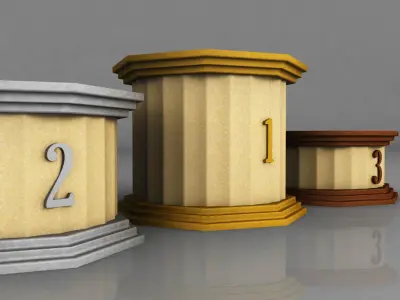 Sport podium flag pack 3D model