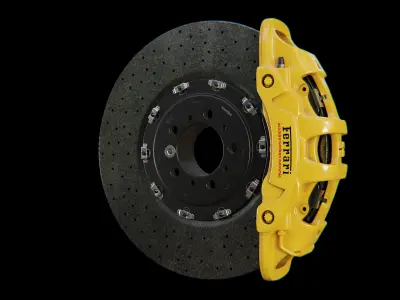 Brembo Extrema - Brake Caliper and Carbon-Ceramic Disc 3D model
