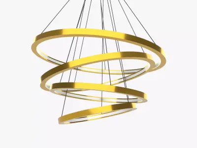 Golden Circles Chandelier 3D model