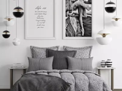 Bedroom set 3 decor 3D model