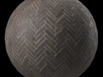 Pavement Materials 46- HerringBone Stone Paving  Sbsar Seamless Texture