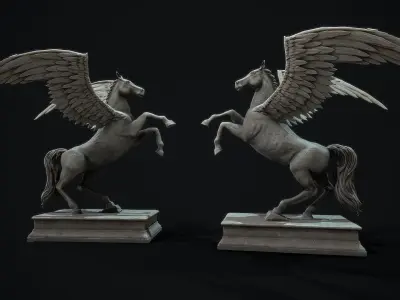 Pegasus Statue PBR  Low-poly 3D model