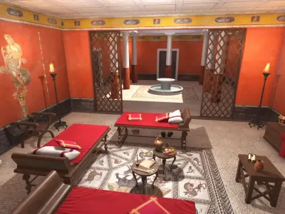 Roman house interior Low-poly 3D model