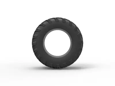 Pulling tractor rear tire 12 Scale 1 to 25 3D print model