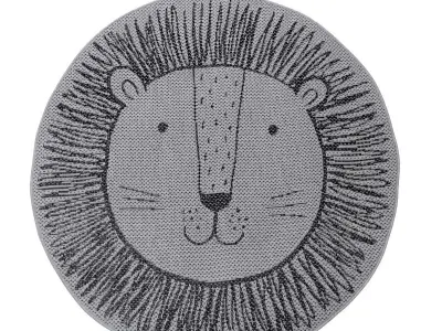 Round rug Lion Alphabet 3D model