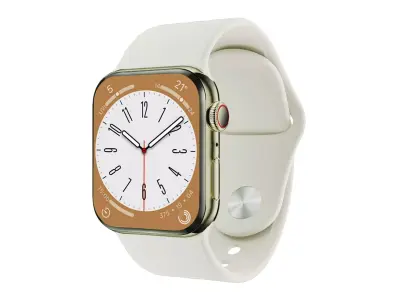 Apple Watch Series 8 Sport Band Gold Stainless Steel Low-poly 3D model