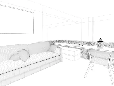 simple living room  3D model