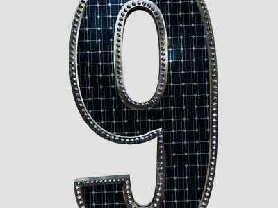 Solar Panel Number - 9 3D model