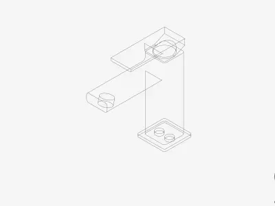 Basin Mixer - Luxury - Round Low-poly 3D model