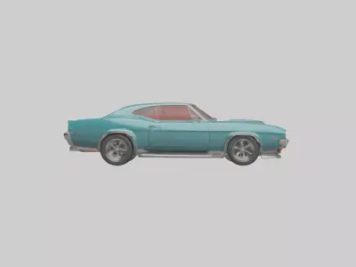 Retro Muscle Car with Modern Features model Low-poly 3D model