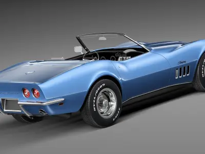 Chevrolet Corvette C3 1969 Convertible 3D Model 3D model