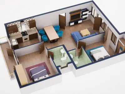 3D Floor Plan Model 35 3D model