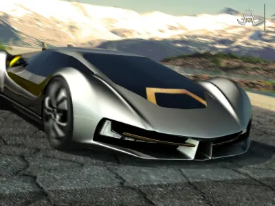 Futuristic super sedan- Excalibur 3D model