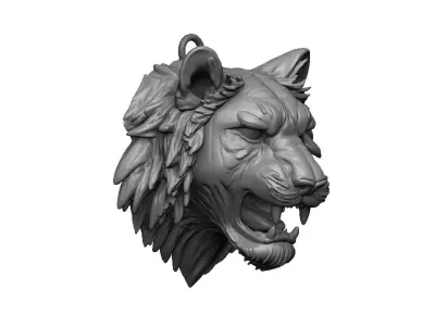 tiger head 3D print model 2