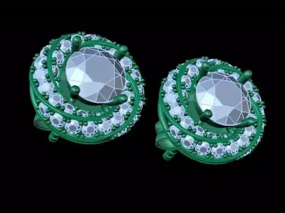 Luxury earrings 006 - Vortex  3D print model