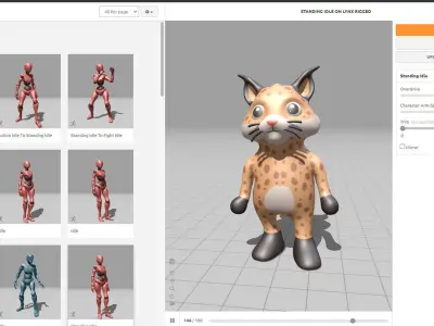 High-Quality 3D Cute Lynx - Animated for Games Low-poly 3D model