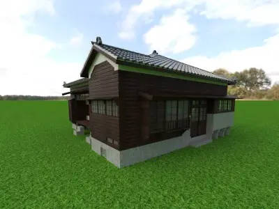 Traditional Japanese House wood design 3D print model