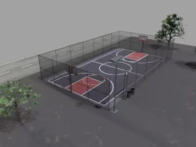 Basketball court Low-poly 3D model buy