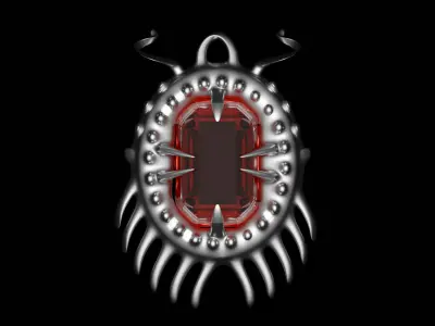 Ruby Necklace Low-poly 3D model