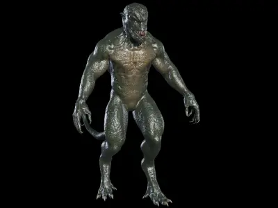 Reptile Mutant Low-poly 3D model