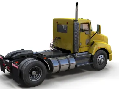 Kenworth T370 single axle truck Low-poly 3D model