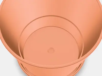 BRUNBAR Plant pot with saucer Low-poly 3D model