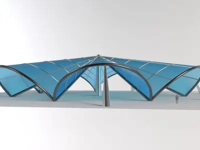 Architectural Pavilion Structure 7 sides 3D model