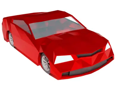 Red Low Poly Car Low-poly 3D model