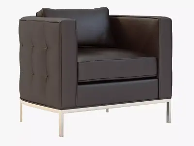 Bolier Domicile Tufted Curved Back Lounge Chair 62047 3D model