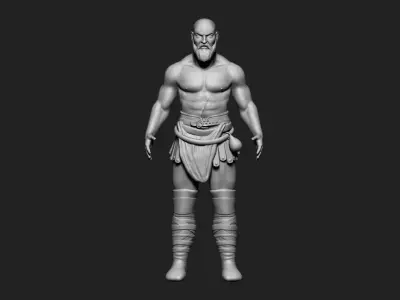 kratos old man with beard 3D model