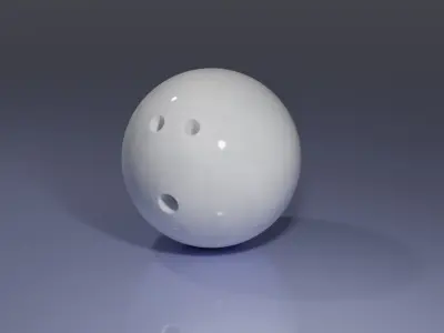 Bowlingball with white color 3D model