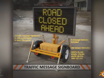 Traffic Message Signboard 3D model