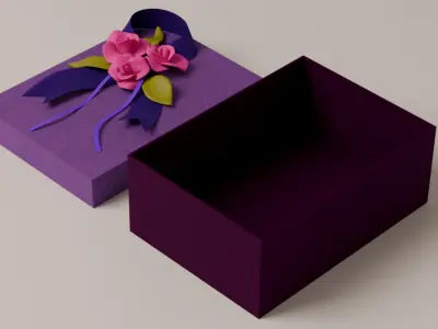 Package for Gift Purple 150 x 210 x 80mm 3D model
