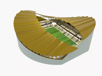 Soccer Stadium Low-poly 3D model