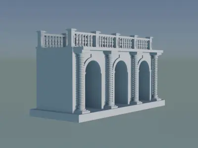 Arched doorway Arcade render 3D print model