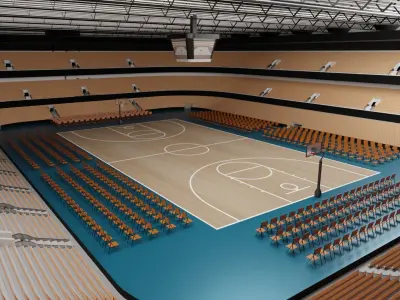 Basketball Stadium Low-poly 3D model