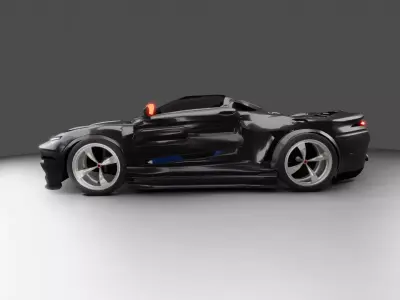 Realistic Supercar 3D Model Original Design Low-poly 3D model