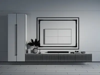 Wall TV set 3 3D model