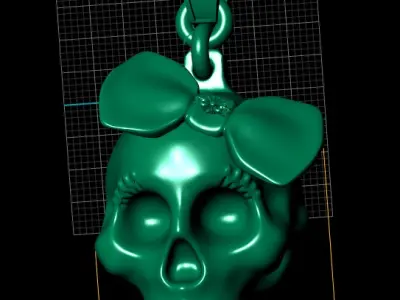 FEMALE SKULL FACE PENDANT 3D PRINTABLE MODEL 3D print model