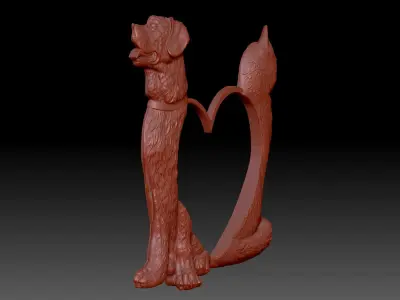 Dog and cat  3D print model