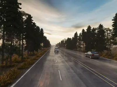 dusk Highway Low-poly 3D model