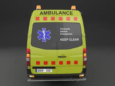 Ambulance Rigged Low-poly 3D model