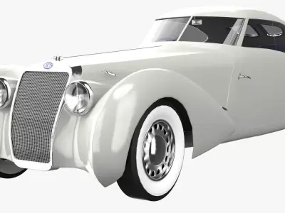 Delage D8 120 S Pourtout Aero Coupe  Low-poly 3D model