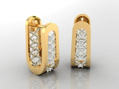 Earring E16  The luxury female earring with gems 3D print model