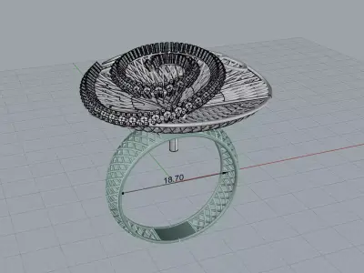Ultra Vision Ring Gold Jewelry 3D print model 7