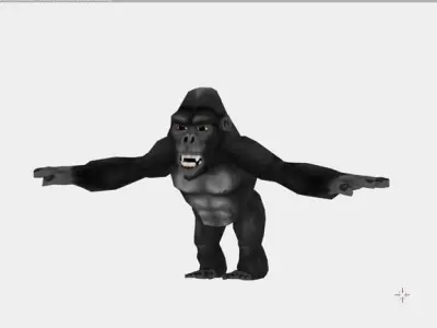 Gorilla cartoon Low-poly 3D model