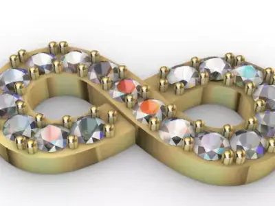 Infinity Diamond Necklace Pendant Jewelry gift  3D print model