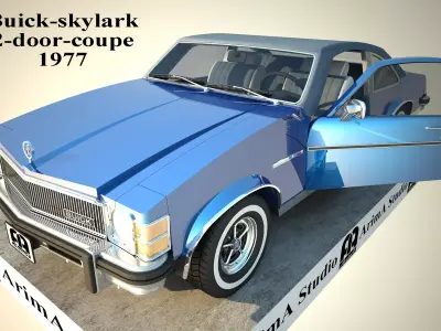 buick-skylark-2-door-coupe-1977 car 3D model