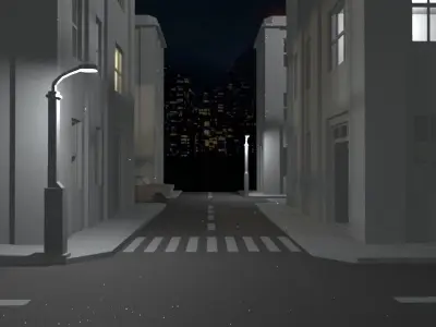 Modular Street Unit for 3d Art Low-poly 3D model