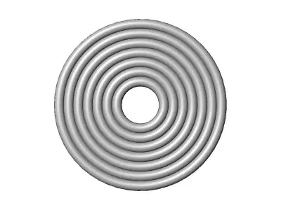 Concentric wave ripple modern ceiling rosette and wall art 3D print model